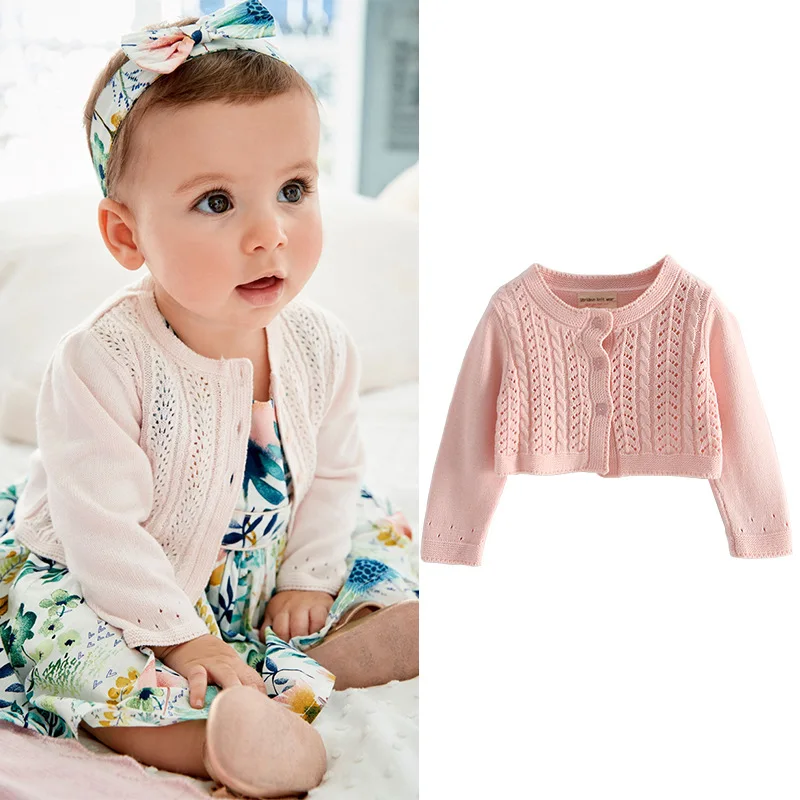 

Girls Knit Outerwear Spring Autumn Button Knitwear for Kids 2021 Children Coats