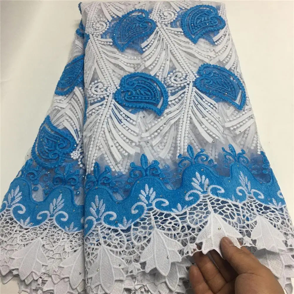 

High Quality Nigeria Milk Silk Lace Fabric For Wedding Latest Guipure Lace embroiderey French Net lace African Cord Lace Fabric