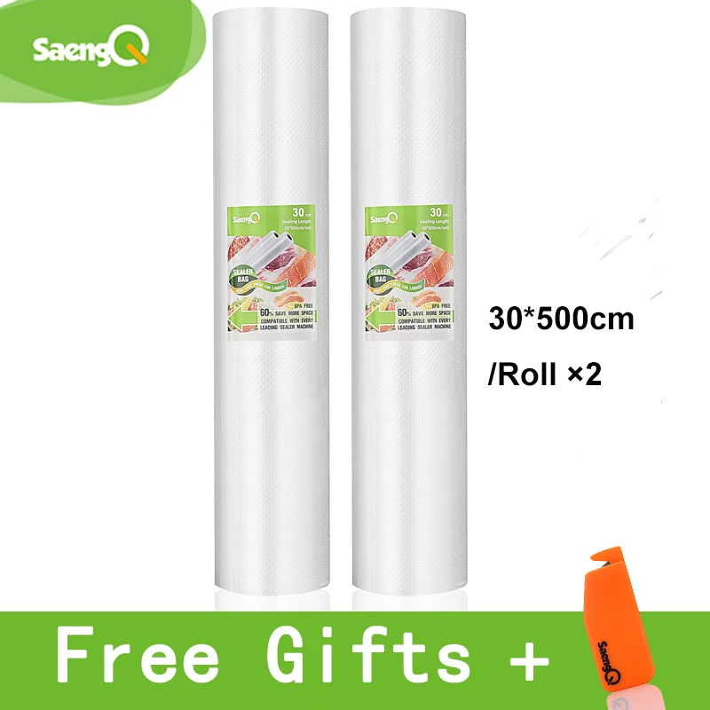 30cm-2pcs SaengQ вакуумные пакеты для пищевых продуктов, вакуумный упаковщик, пищевая свежесть, длительное хранение 12+ 15+ 20+ 25+ 30 см* 500 см, 5 рулонов/партия, пакеты для вакуумного упаковщика - Цвет: 30cm-2pcs