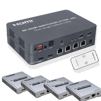 4k 30hz hdmi extender 100m 2x6 hdmi switch splitter transmitter 2 hdmi input output 4 channels rj45 ethernet cable extension