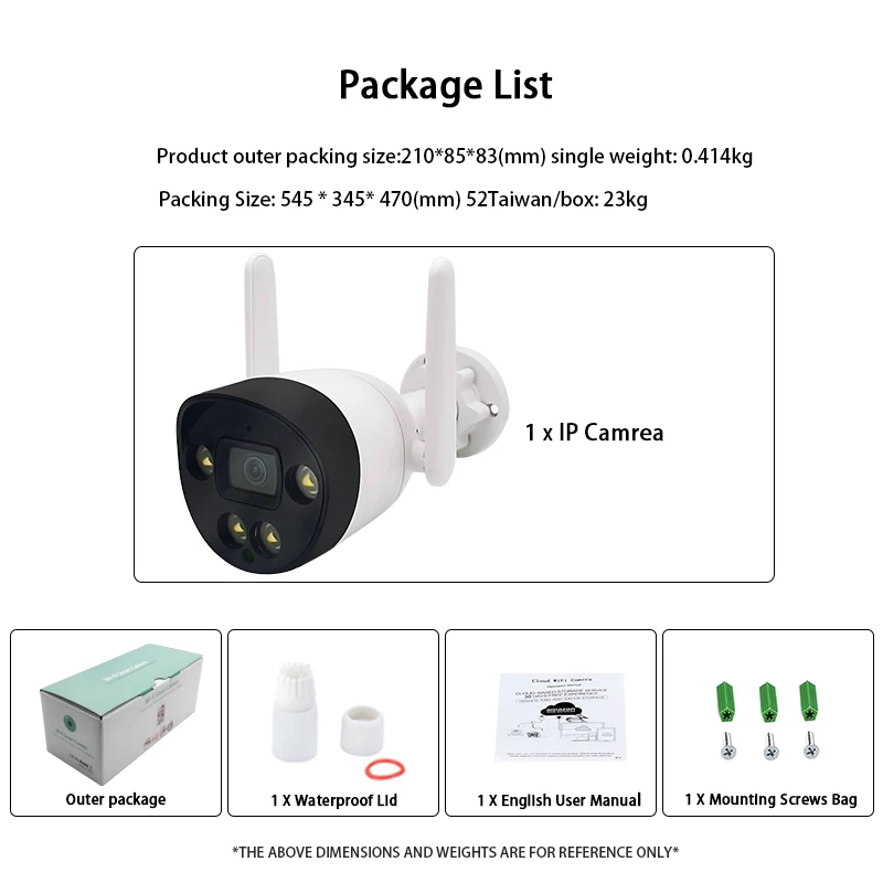 

3MP Tuya Smart Life WiFi Camera 1080P IP Camera Motion Detection IR Night Vision IP66 Waterproof Home Security CCTV Video Camera