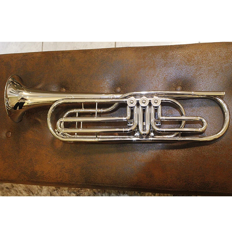 Bb бас труба B плоская с мундштуком и чехлом лакированные никелированные трубы