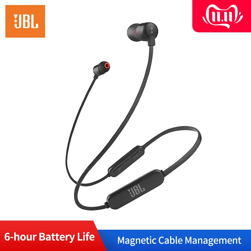 JBL T110 BT Bluetooth Беспроводные спортивные наушники Магнитная Спортивная гарнитура музыкальные наушники Поддержка Hands-free Звонки с микрофоном