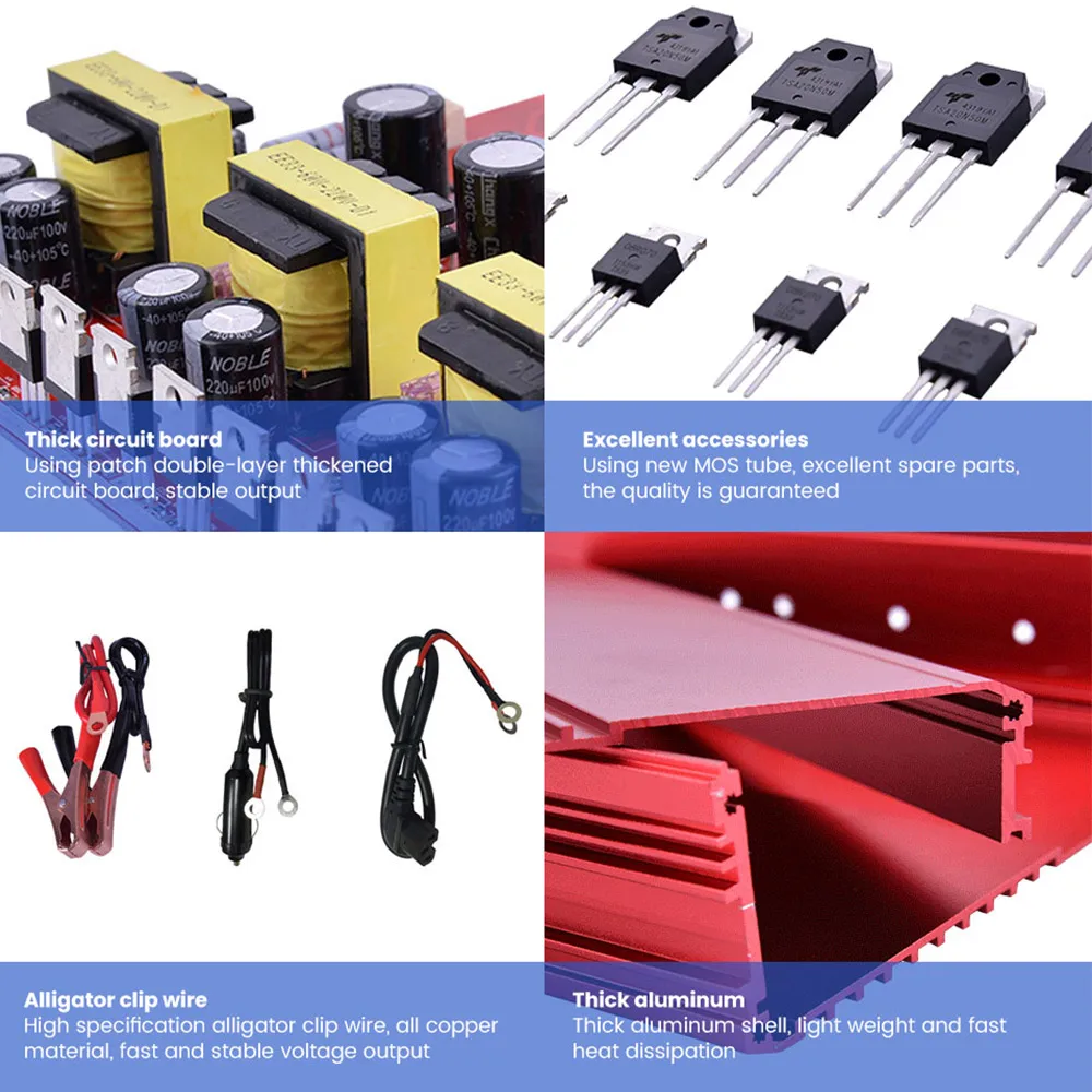 

AOSHIKE Modified Sine Wave Inverter 1500W Car Solar 12v to 220v Power Converter Car Inverter 12V 24V For Car / Rice cooker