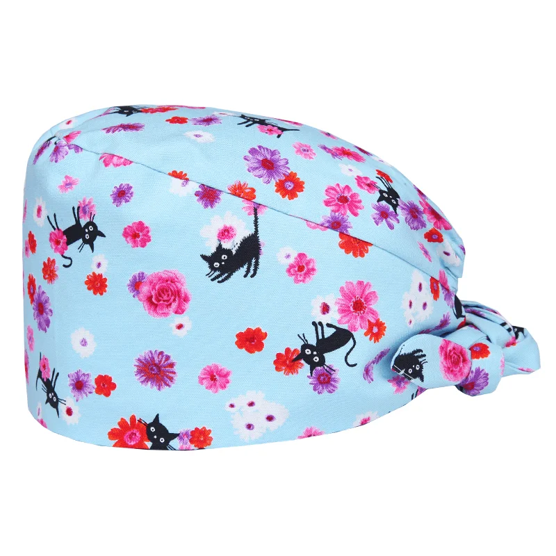 Шапки для шеф повара пылезащитные шапки из 100% хлопка с рисунком черного кота