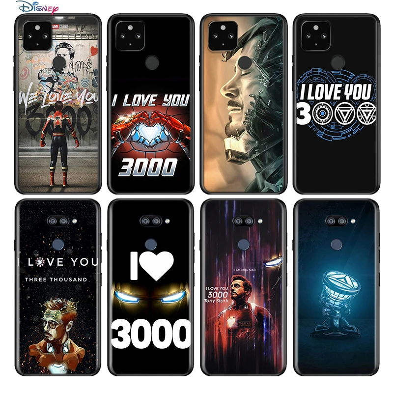 

Iron Man I Love You 3000 For Google Pixel 5 4 4A XL Shell For LG Q60 V60 V50 V50S V40 V35 V30 5G Black Soft Phone Case