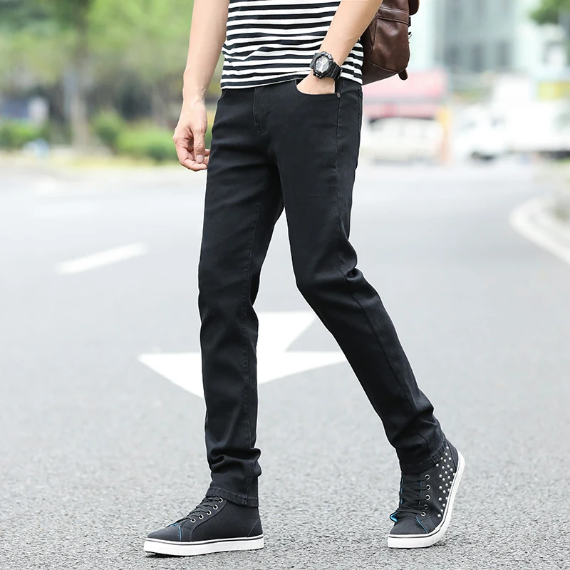 Модные Повседневные черные мужские брюки Удобные Хлопковые Бриджи реальный