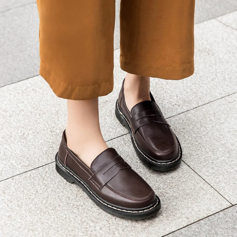 Туфли оксфорды женские из натуральной кожи повседневные мягкие удобные лоферы