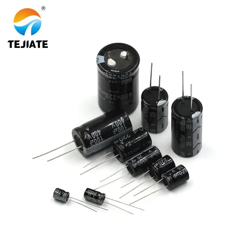 Прямой Алюминиевый электролитический конденсатор DIP сделай сам 16 В 25 в 35 100 470 мкФ