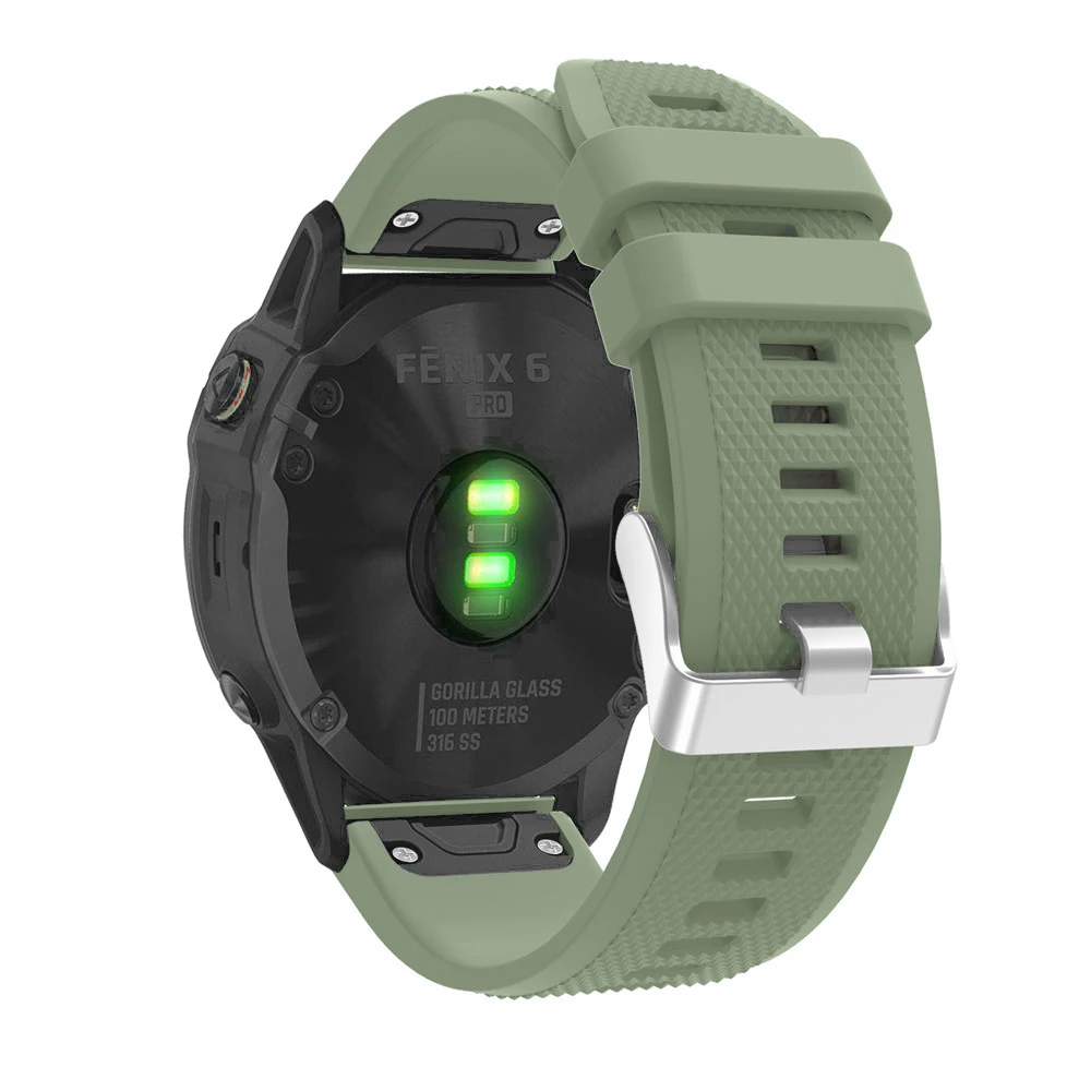 Army Green 26 22 20 мм ремешок для часов Garmin Fenix 5X5 5S Plus 6S 6 6X Pro 3 3HR 935 часы Quick Release силиконовый легкий ремешок на запястье - Цвет: Army Green