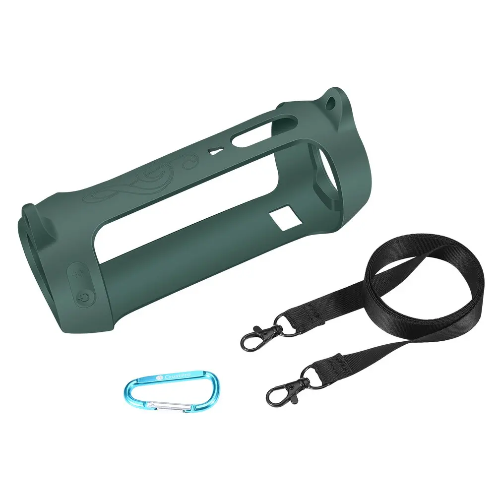 

Audio Silicone Cover Silicone Anti-collision Portable Cover With Carabiner Suitable For JBL Pulse4 Speaker