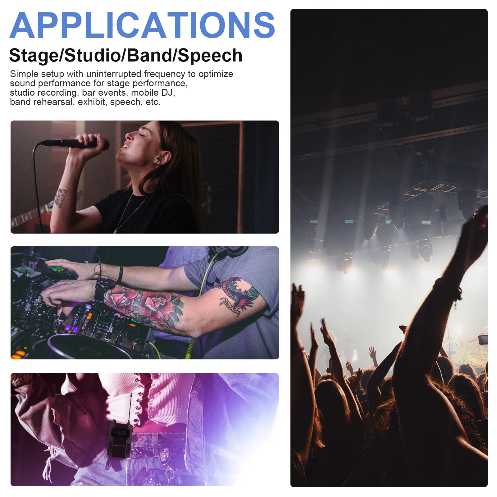 Phenyx Pro PTM-22 UHF Mono Dual Wireless in Ear Monitor System с набором для крепления в стойке (900 МГц)