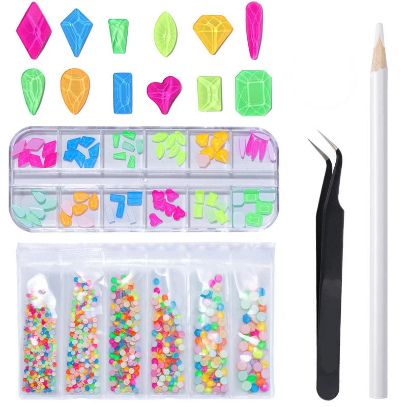 Набор для дизайна ногтей светильник AAA стразы кристалл AB прозрачный Neno без