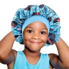 Новинка 2021, детская атласная круглая шляпа с Африканским принтом, эластичные Широкие ночные шапки для волос, уход за шляпой, стильные Эластичные аксессуары