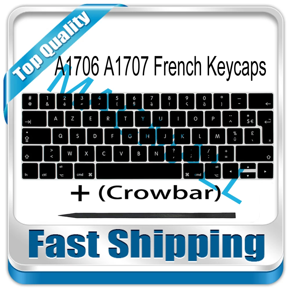 

Новинка для Macbook Pro Retina 13 "15" A1706 A1707 конец 2016 Середина 2017 года французская Французская клавиатура колпачки для клавиш + коронка
