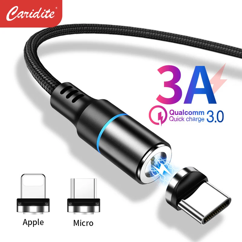 

Caridite 1m Fast Charge Three-In-One Fast Charge Data Cable Usb Cable For Iphone13 Android Type-c Charging Cable