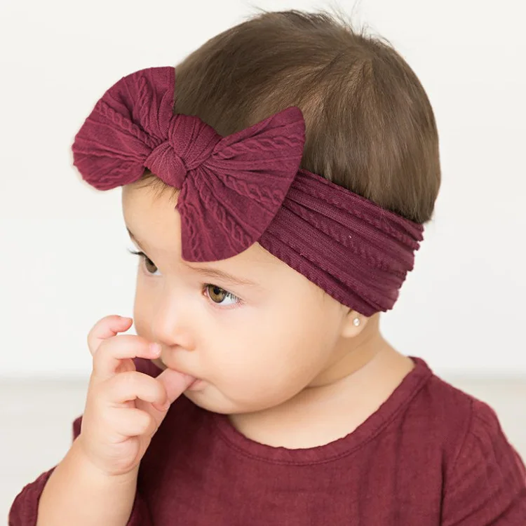 Мягкая нейлоновая повязка на голову с большим бантом аксессуары для волос