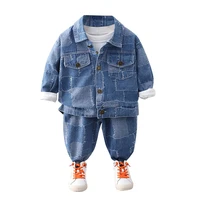 baby casual clothes childrens two pieces sets boys korean outfits denim coat pants kids bebes outfits outwear tracksuit
