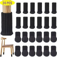 24pcs chair leg socks knit non slip table floor protector furniture feet covers mute chair foot cover stool leg protector home