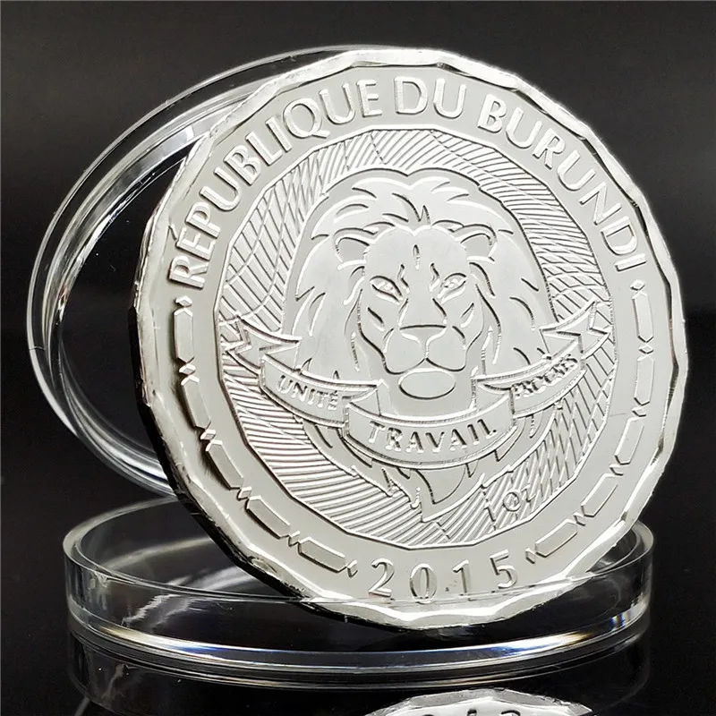 

2015 Sea's Amazing Wildlife 100 Francs Silver Badge Republique Du Burundi Angelfish Painted Commemorative Coins