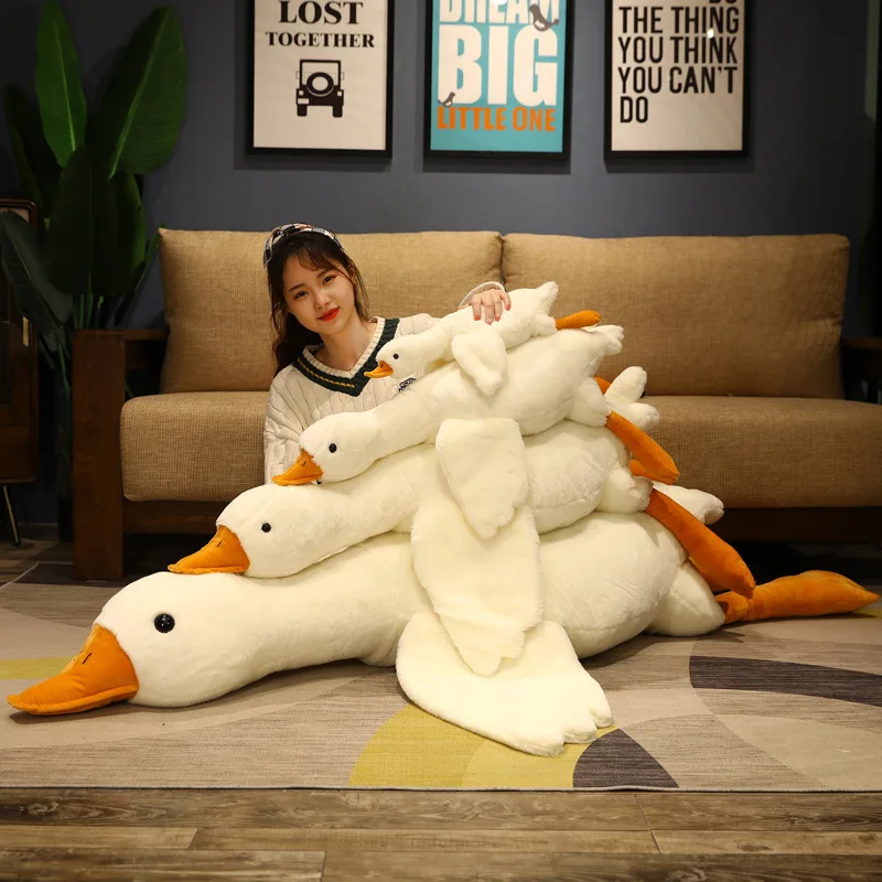 

Giant 50-160cm Fluffy Duck Plush Toys Sleep Pillow Cute Animal Stuffed Swan Goose Dolls Floor Mat Kids Girls Birthday Gift