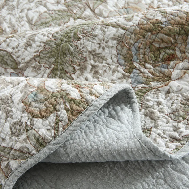 

Ldyllic Style Cotton Bedspread Tropical Bedding Set For Home Linens Quilting Coverlet Cover Blanket Pillowcases 3/4pcs