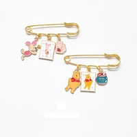 disney cartoon animal enamel brooch winnie bear pig alloy badge pin clothes bag accessories woman jewelry gift for kid