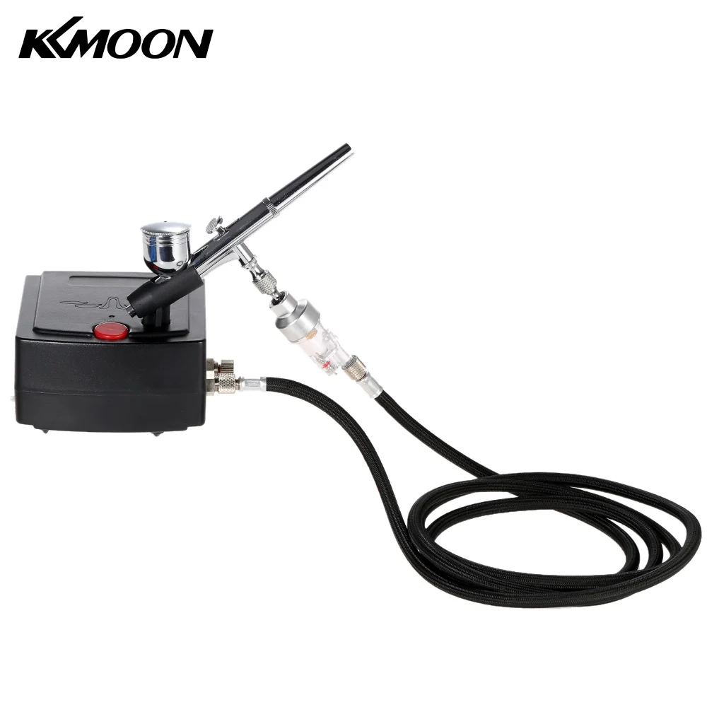 

KKmoon 100-240V Professional Gravity Feed Dual Action Airbrush Air Compressor Kit for Art Painting Manicure Craft Cake Spray Set