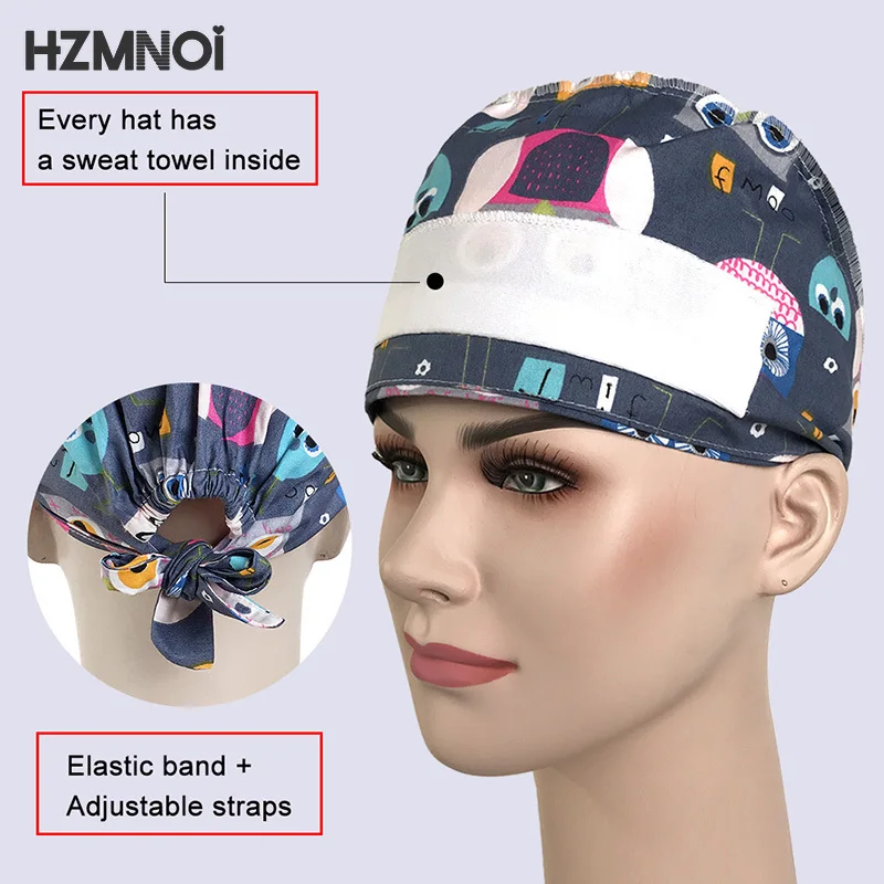 

2021 Cartoon Game Anime Print Nurse Cap Doctor Surgery Cap Surgeon Cap Ladies Operating Room Hat Beauty Salon Dentist Work Cap