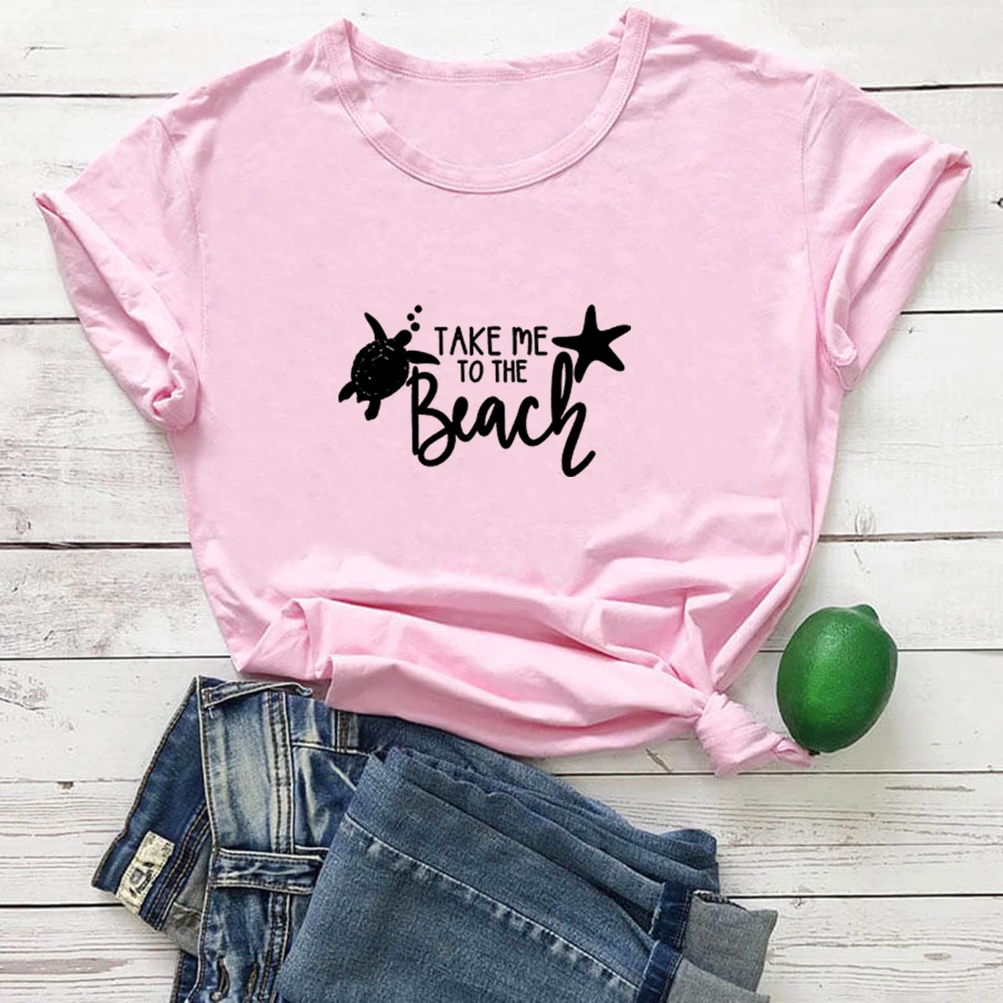 

Take Me To Me Beach T Shirt Women Short Sleeve Cotton Tortoise Graphic Tee Women O-neck Camisetas Mujer Casual Femme T-shirts