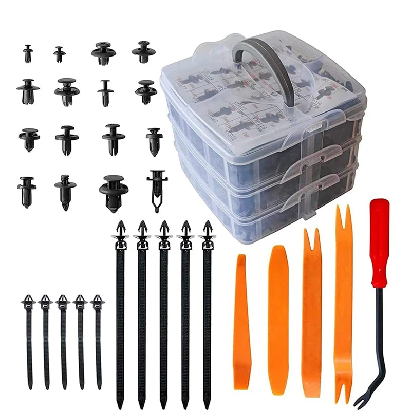 

675 шт., пластиковые заклепки для бампера, 16 размеров