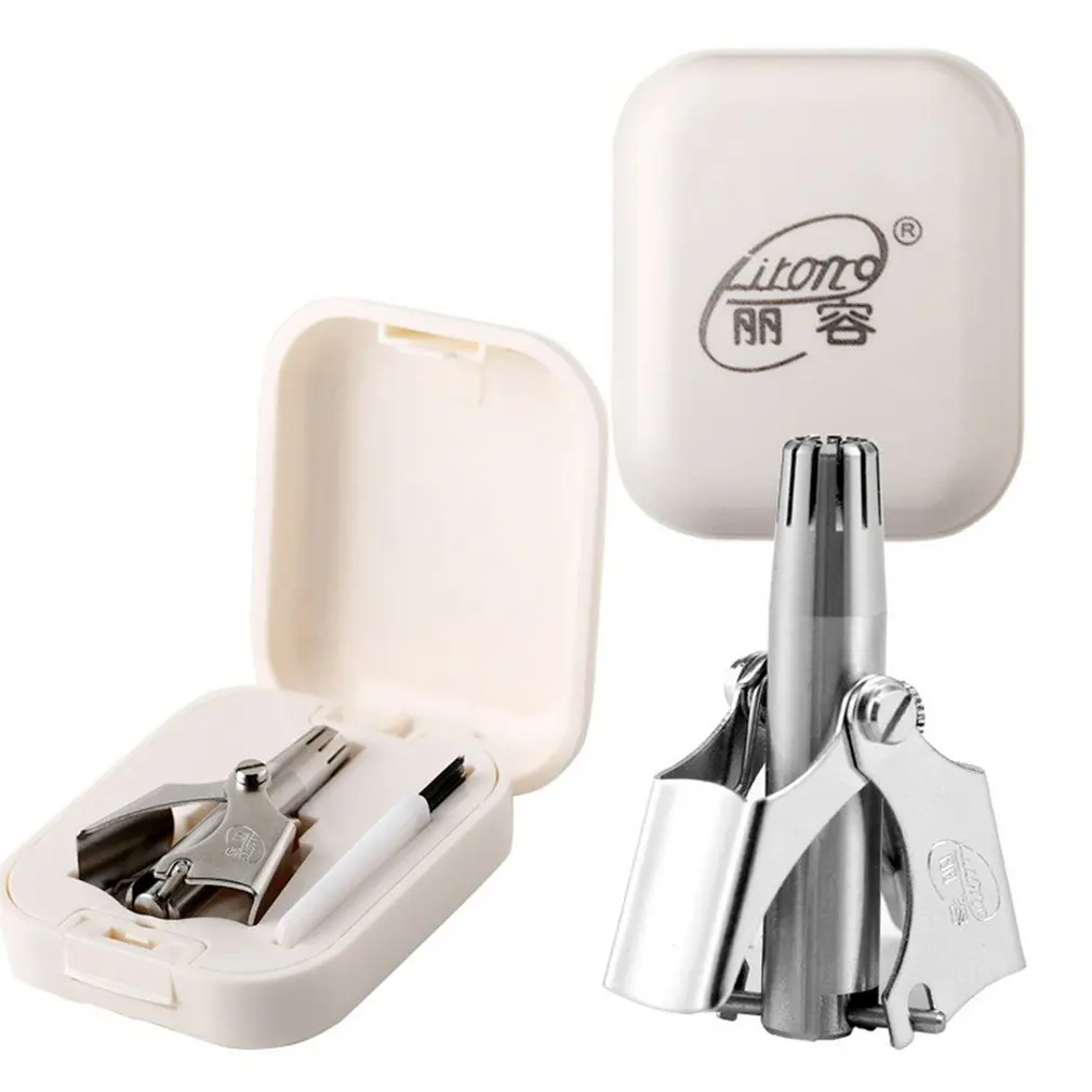 

Триммер для волос в носу, ножницы унисекс, ручной триммер из нержавеющей стали, бритва Vibrissa, бритва, моющийся Электрический триммер для воло...