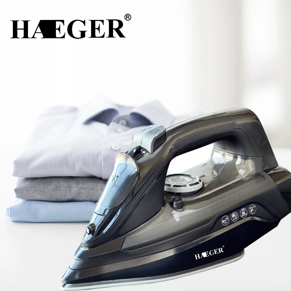 Беспроводной паровой утюг HAEGER ручной для сухой одежды глажки беспроводной Утюг