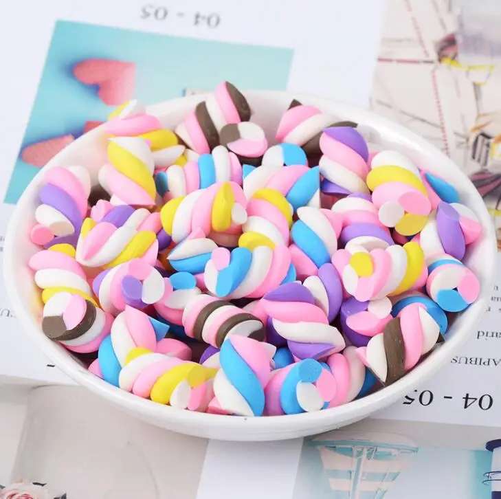 mix color 20 шт./лот Милая глина для поделок хлопок конфеты Полимерная глина Зефир еда конфеты Decoden части ручные поделки - Цвет: mix color
