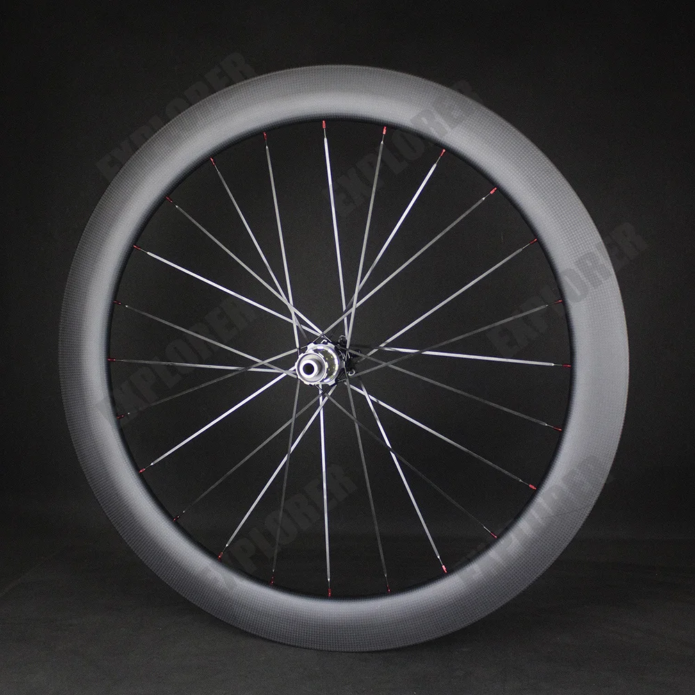 

Carbon-Wheelsets 3K Road Bike 60mm Depth Disc Brake 6 Bolts Superlight NOVATEC 411-412SB Disc Brake High Quality Pillar Spokes