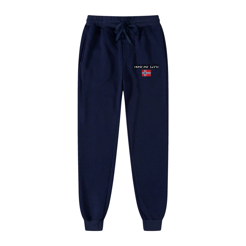 

2021 spring tie-foot casual sports pants men's loose feet elastic solid color pants tide