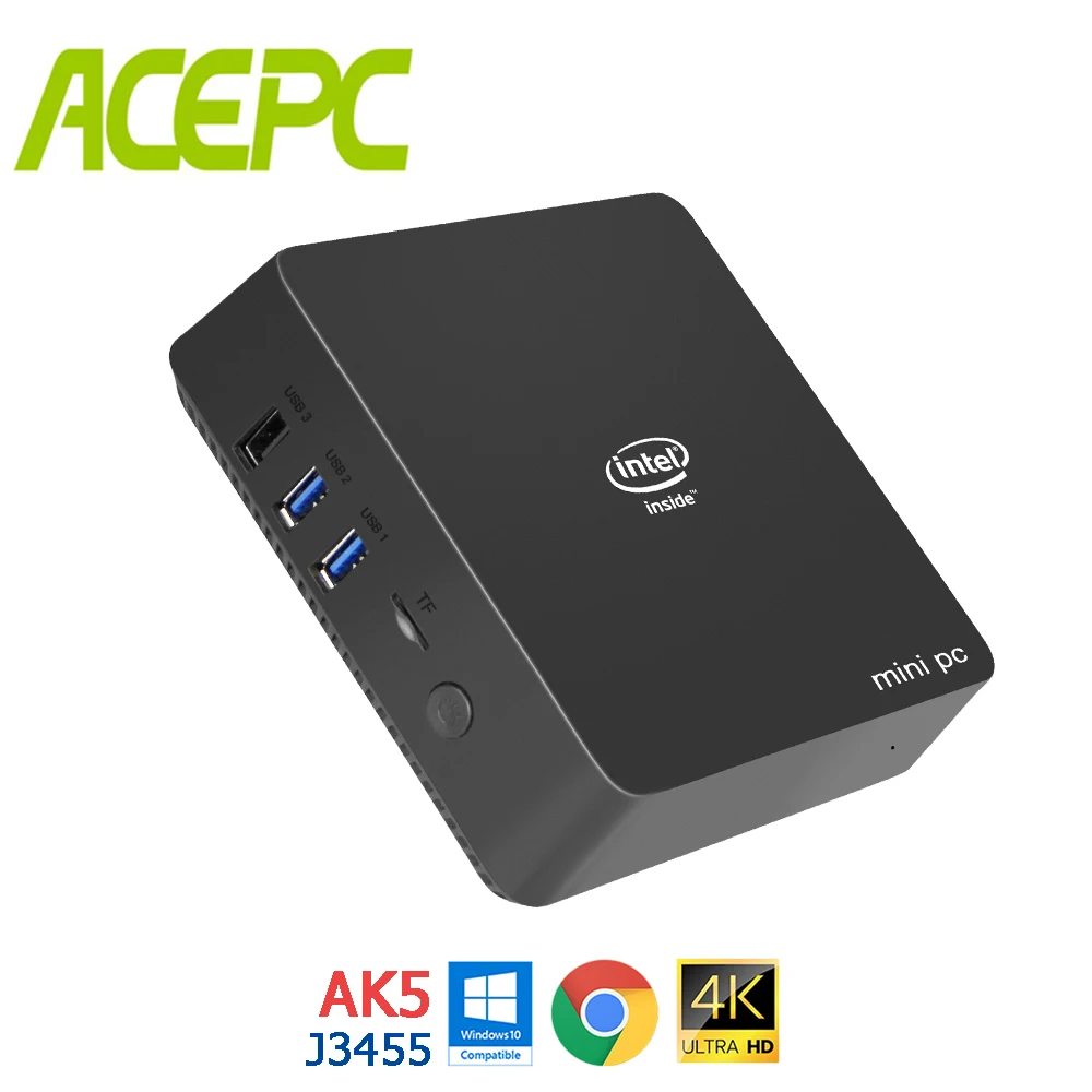 Мини-компьютер AK5 Windows 10 Intel Core Apollo Lake Celeron DC/QC N3350/N3450/J3455 4 Гб + 64 ГБ | Компьютеры и офис