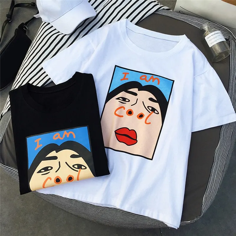 Новинка корейский креативный стиль Харадзюку крутая забавная печать букв белая