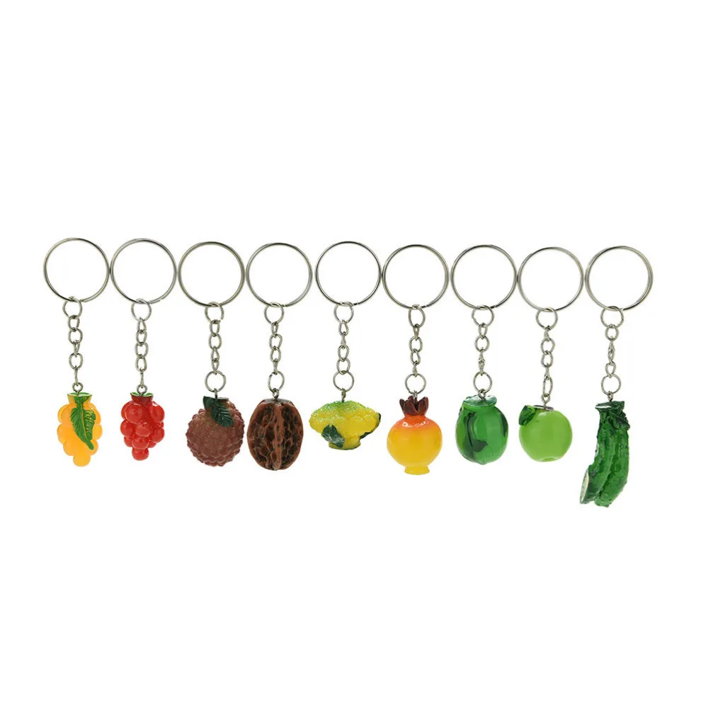 

1PCS Fashion Fruit Vegetables Keychain Key Ring Jewelry Simulation Food Key Chain Creative Design Lanyard Keyring