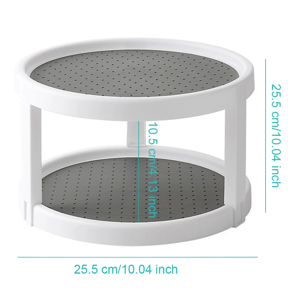 

Rotating Organizer Round Shelf Condiment Storage Rack Kitchen Storage Tray Pantry Cabinet Turntable Spice Rack Double Layer