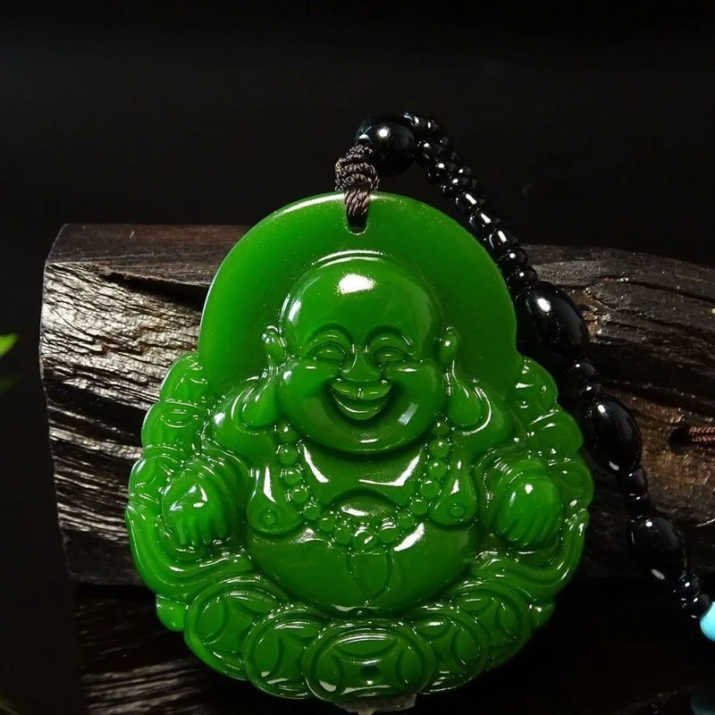 

Natural Jasper Hand-carved Money Buddha Pendant Fashion Boutique Jewelry Men and Women Maitreya Buddha Necklace Gift Accessories