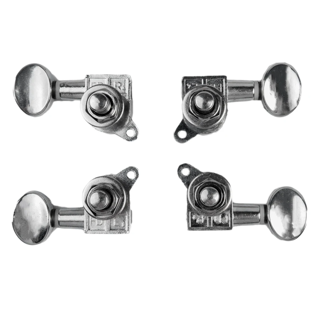 

Pack of 4 Metal Ukulele Hawaii Guitar Strings Tuning Pegs Button 2L 2R Machine Heads DIY