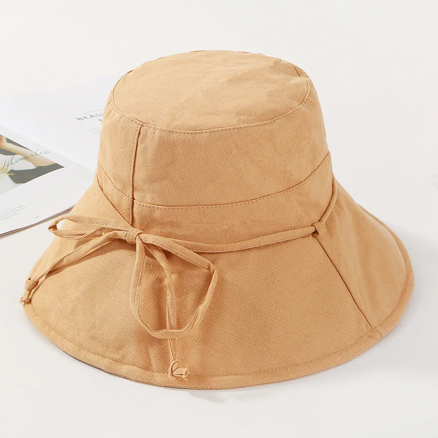Large Wide Brim Cap Foldable Anti-UV Beach Hat Female Cap Bob Bonnet Elegant Women Summer Sun Hats Fashion Wrinkle Solid Color