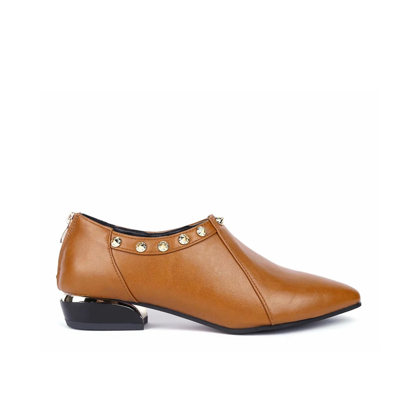 Maxmuxun/ботильоны в британском стиле женская обувь ботинки с заклепками панк острым