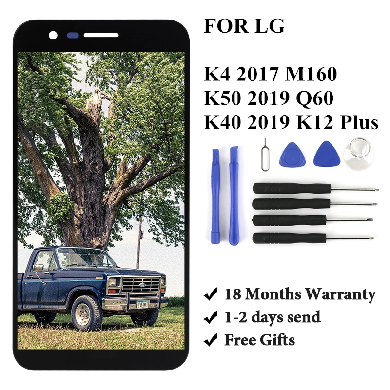 Купи ЖК-дисплей для LG K4 2017 M160 M151, ЖК-дисплей для LG K50 2019 Q60, сенсорный экран для LG K40 2019 K12 Plus, экран с дигитайзером в сборе за 1,824 рублей в магазине AliExpress