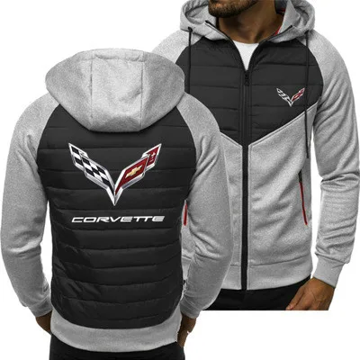 

2020 New Men Hoodies Corvette Logo Spring Autumn Jacket Casual Sweatshirt Long Sleeve Zipper Hoody