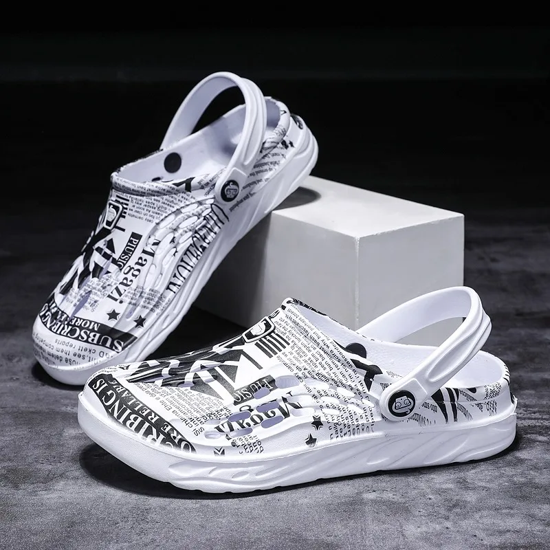 

Men Dropshipping Sandals Summer Shoes Big Size 47 49 Fang Man Hoof Thong of Man Stamp Clogs Men Shoe Garden Black Beach Slippers