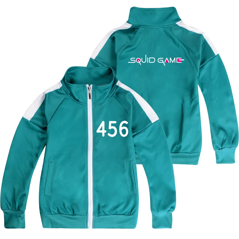 

Squid game jacket men's Li Zhengjae same cosplay sportswear456national tide Fall Hoodie sweater Round Six Zipper kids Sweatshirt