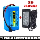 24V 30Ah 7s3p 18650 Батарея литиевая батарея Батарея 24v 30000 мАч, электрический велосипед электрический скутер электрический комплект литий-ионный батарей Батарея упаковке с открытыми порами + 2A Зарядное устройство