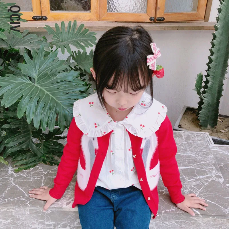 

2-8T Toddler Kid Baby Girl Spring Summer Clothes Long Sleeve Ruffles Print Blouses Elegant Cute Sweet Shirt Party Club Tee Top